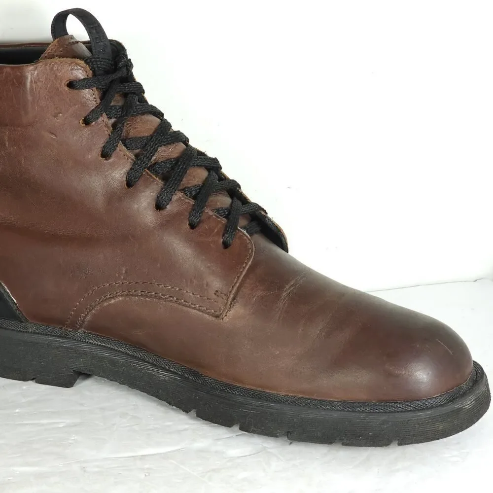 FRYE Men's Terra US 9,5 Cognac Brown Leather Lace-Up Chukka Combat Boots